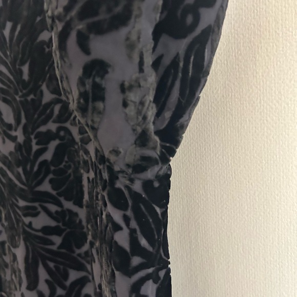 VINTAGE LAURA ASHLEY 90s Burnout Velvet Sheer Button Top Whimsigoth Witchy Sz XL - Picture 9 of 11